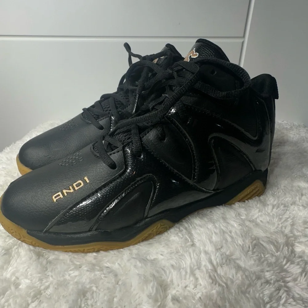 AND1 Black and Gold High-Top Sneakers